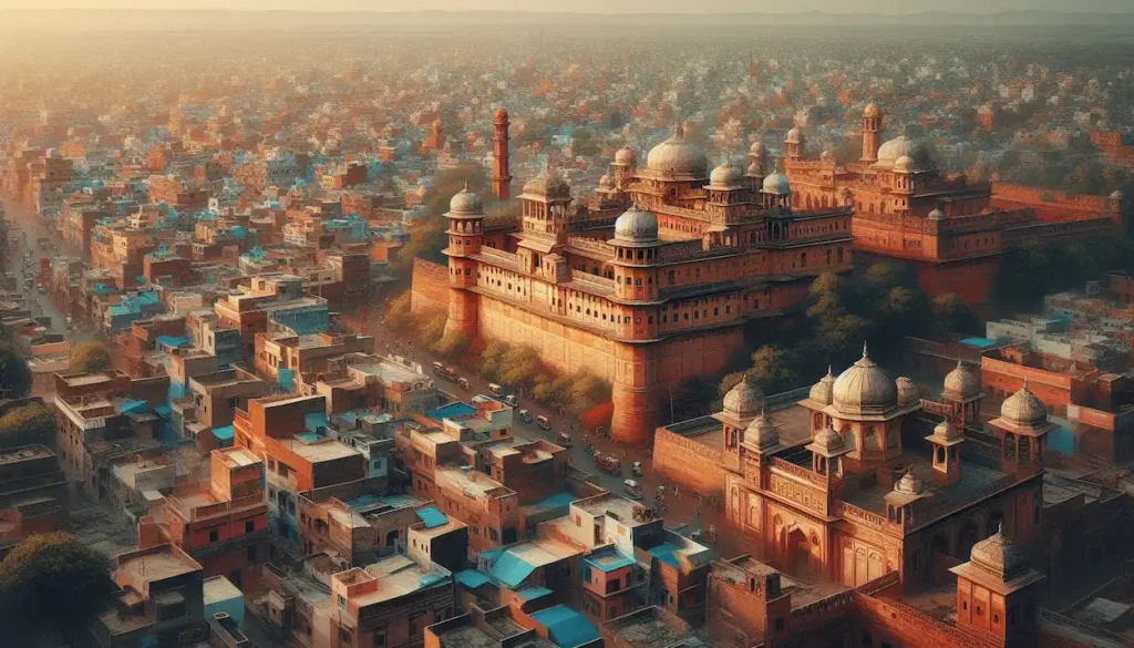 Gwalior Fort, Madhya Pradesh, panoramic city view