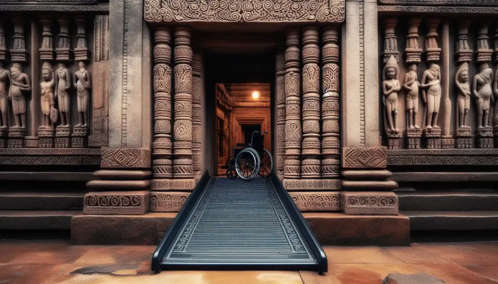 Wheelchair ramp at an ancient temple in West Bengal.