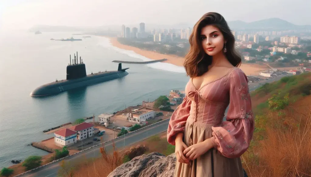 Panoramic view of Visakhapatnam coastline, Andhra Pradesh