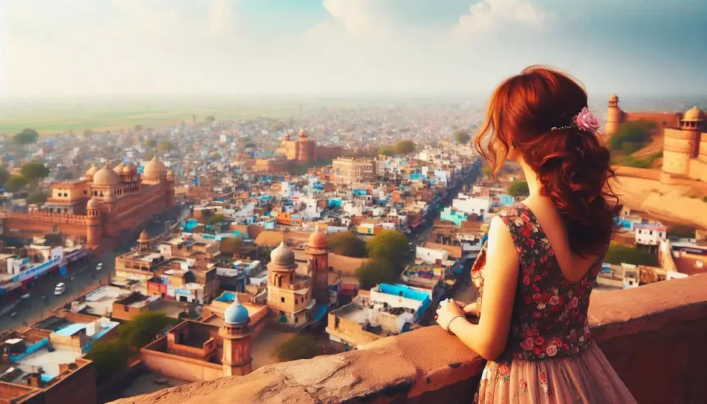 Gwalior Fort, Madhya Pradesh, panoramic city view