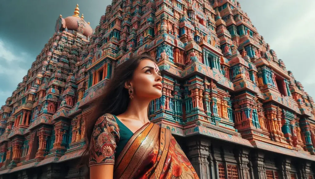 Meenakshi Amman Temple, Madurai, intricate carvings, Tamil Nadu