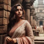 woman exploring Vikramshila University ruins.