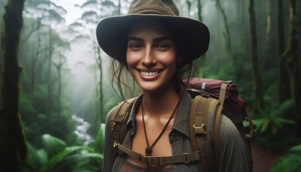 Indo-American woman hiking in Blue Mountains