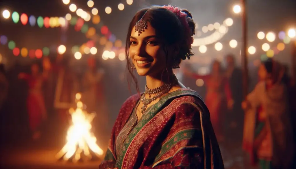 Indo-American woman dancing at Festival du Voyageur.