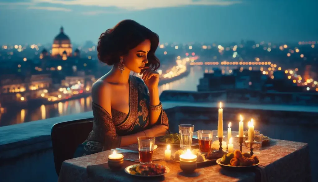 couple having a traditional dinner in Patna